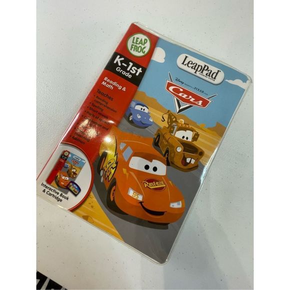LeapPad Leap Frog K-1st grade Interactive Book and cartridge Cars. Reading and M - Picture 1 of 4